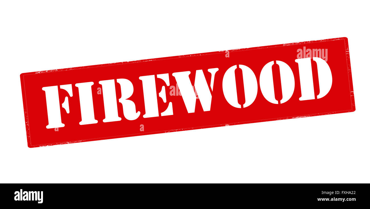 Rubber stamp with word firewood inside, vector illustration` Stock